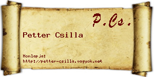 Petter Csilla névjegykártya